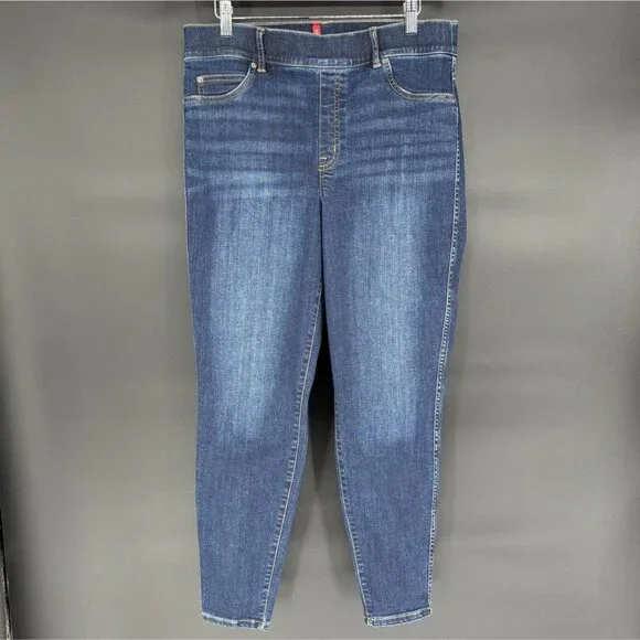 Spanx Women's High-Waisted Skinny Denim Leggings Blue Dark Wash - Picture 1 of 8
